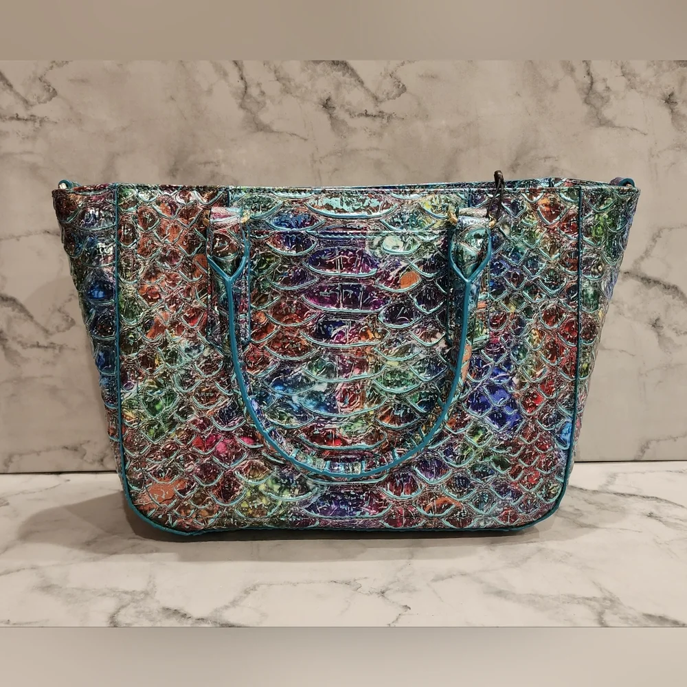 Brahmin Frisky Montego Set Small Ashlee Crossbody Bag Veronica Wallet Iridescent